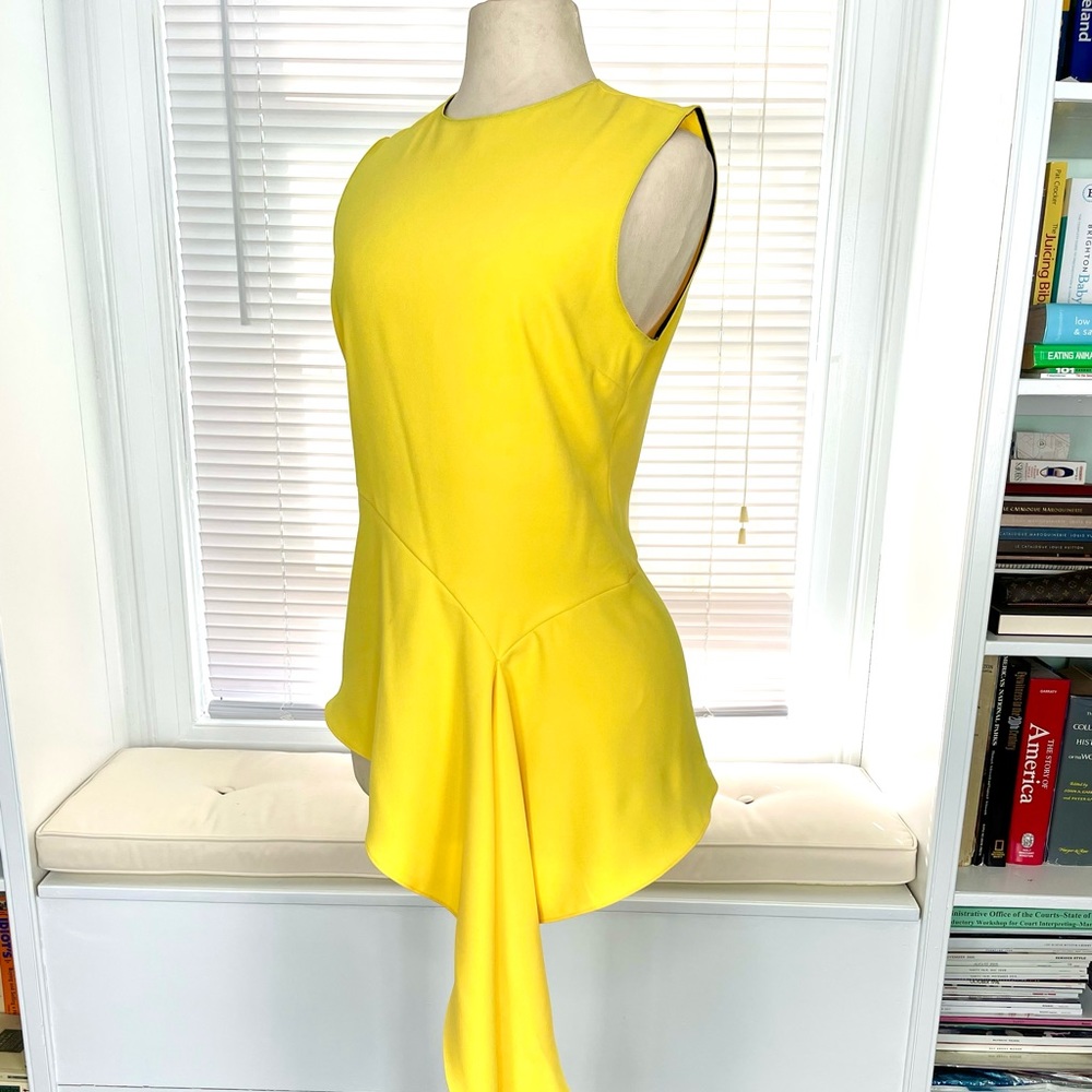 Zara Yellow Top With Side Drape Detail
